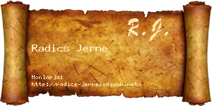 Radics Jerne névjegykártya